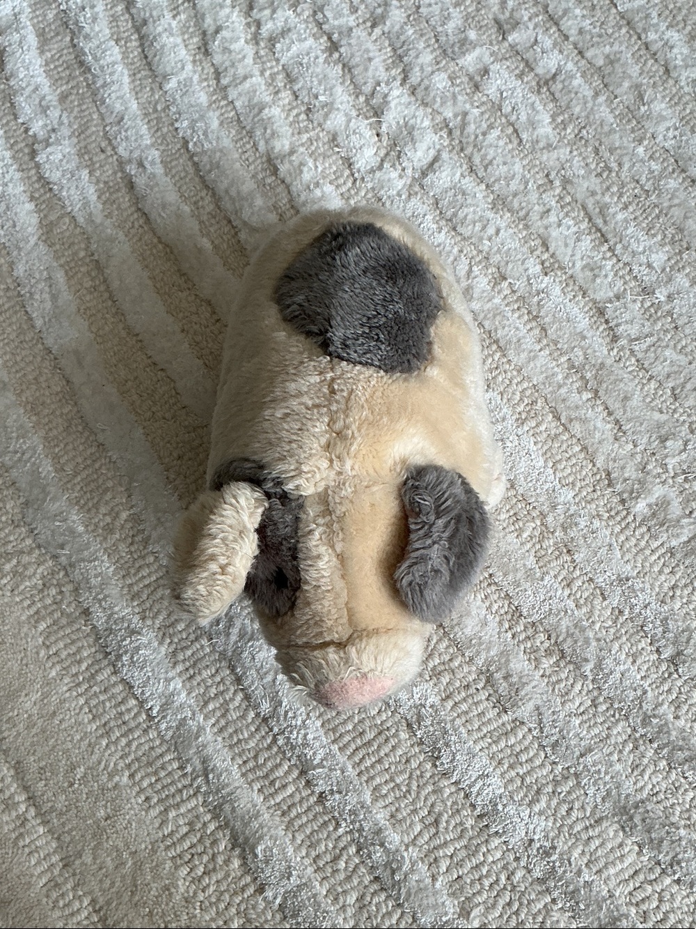 Plush Pig Stuffed Animal - Cream and Gray